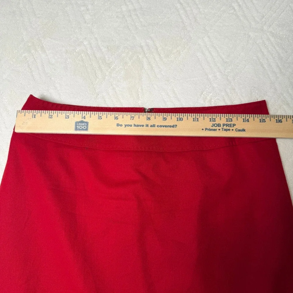 Preppy Classic Talbots Red 99% Wool A-Line Skirt Size 6 Knee Length